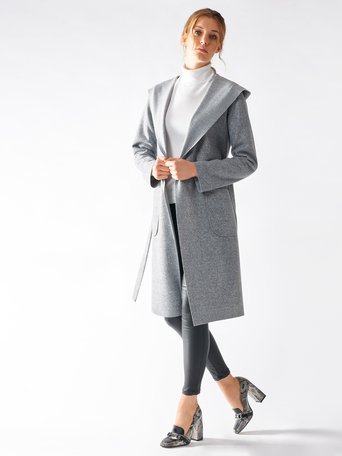 Hooded Cloth Coat Grey - CFC0095621003B241