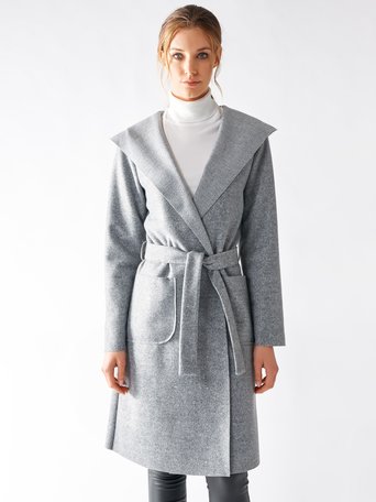 Hooded Cloth Coat Grey - CFC0095621003B241